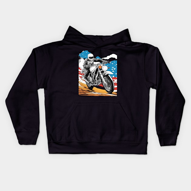 Motorcycle Rider Kids Hoodie by animegirlnft